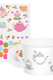 Tea Time Teapot Cup Party Treat Cups with Stickers