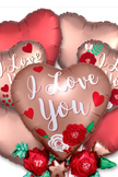 I love You Bouquet 7 Foil Balloons