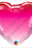 18 Inch Heart Pink Ombre Foil Balloon Qualatex 1ct