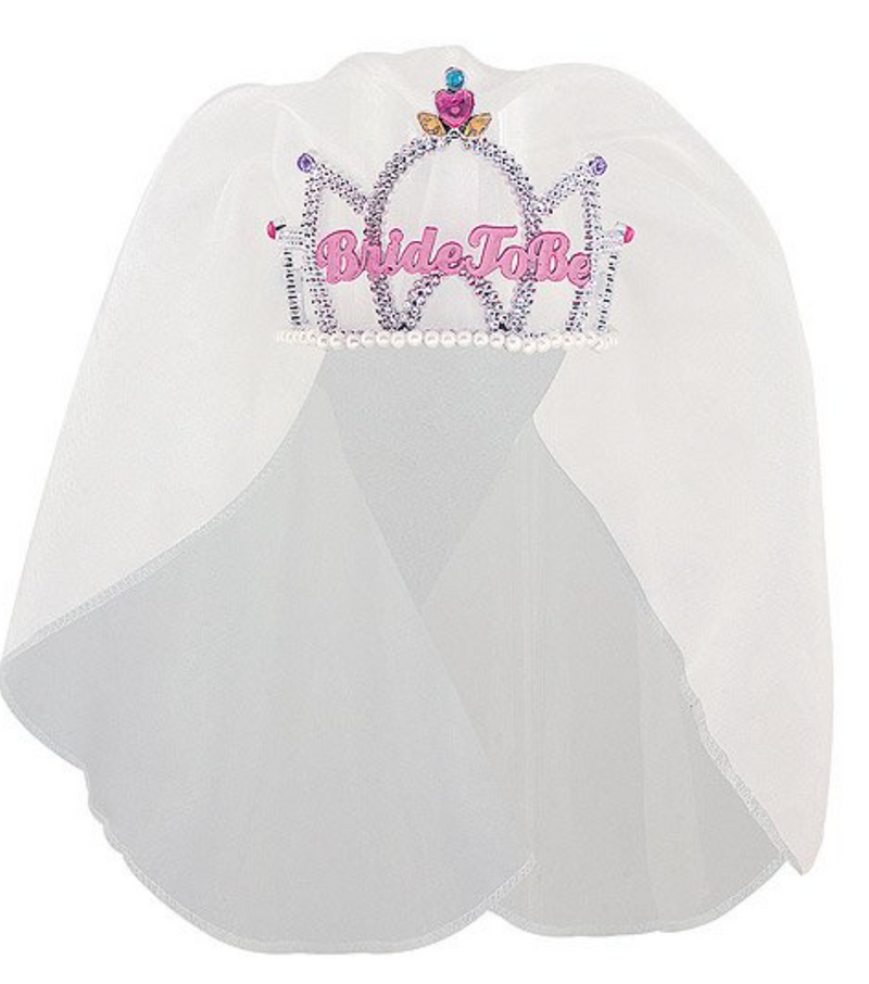 Bride to Be Bachelorette Tiara with Veil – Goparty Decoration
