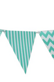 Bermuda Blue  Mix Pattern Triangle  Flag Pennant Banner (11 ft)