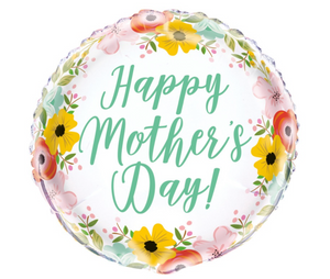 Floral Happy Mother's Day Round Foil Balloon 18