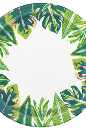 Tropical Leaves Dinner Plates (8 counts)