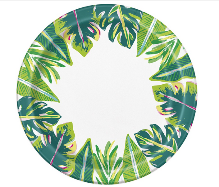Tropical Leaves Dinner Plates (8 counts)