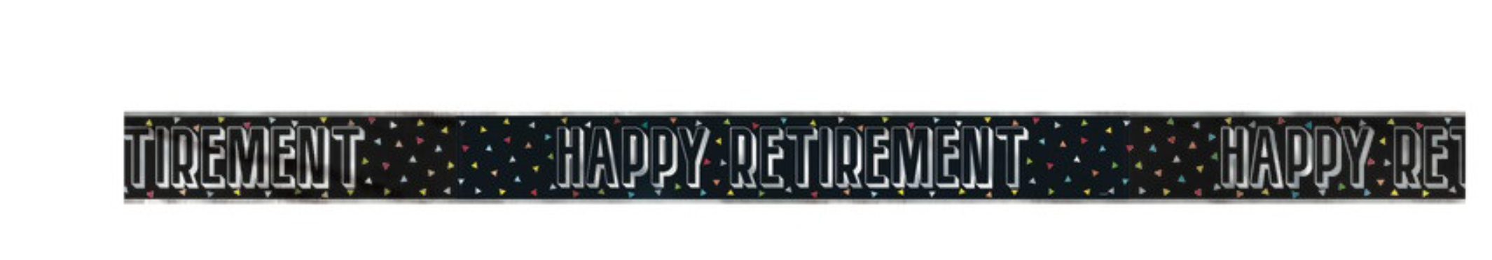12 Ft Black Happy Retirement Banner