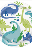 Blue & Green Dinosaur Dinner Plates 8ct