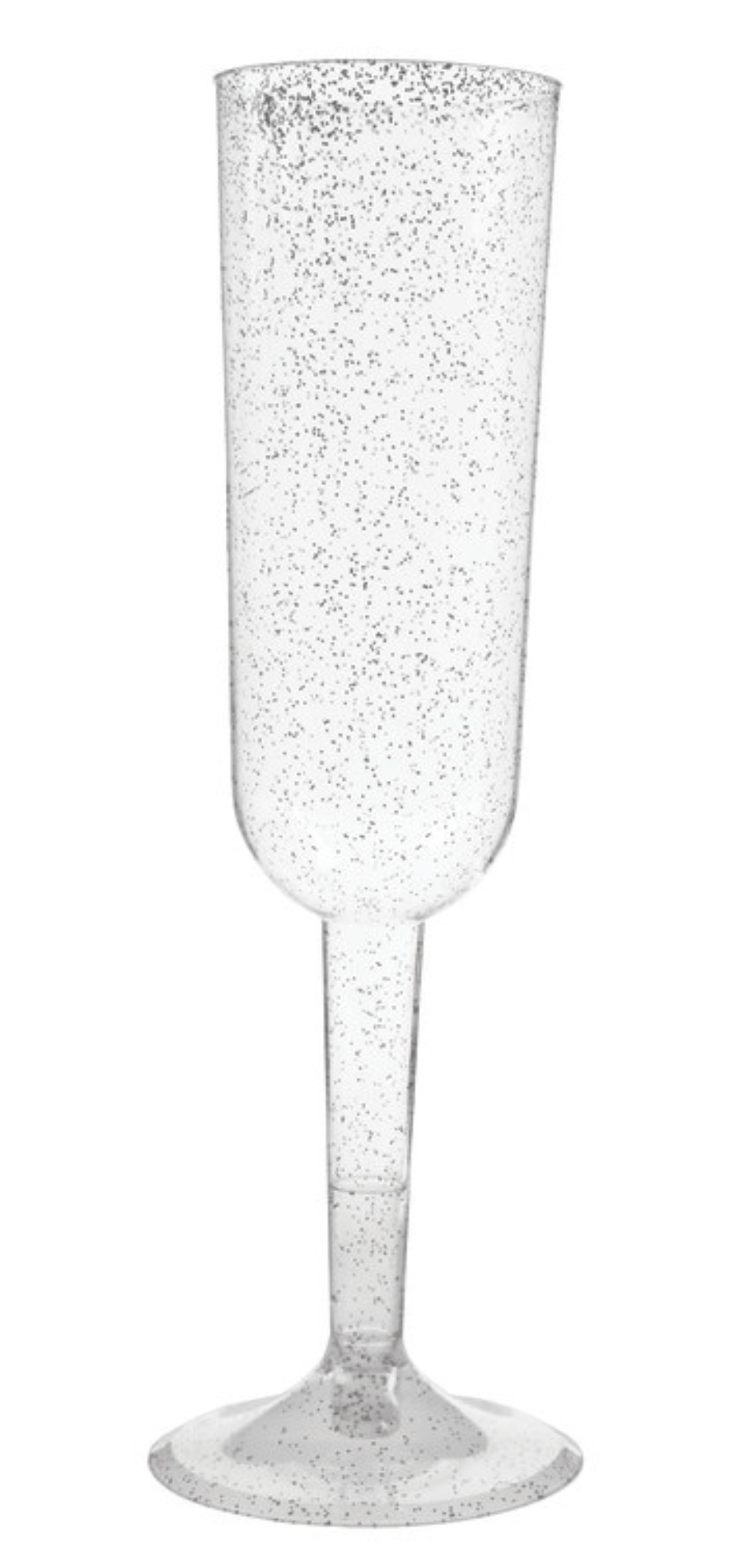 Glitter Silver Champagne Glasses