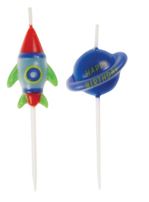 Outer Space Pick Birthday Candles 6ct