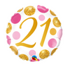 18 inch Round 21 Pink & Gold Dots Balloon