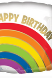 Happy Birthday Gold Rainbow Foil Balloon – 18″/46cm