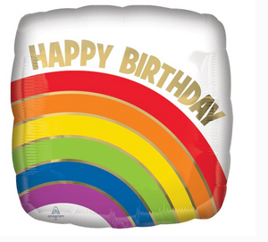 Happy Birthday Gold Rainbow Foil Balloon – 18″/46cm