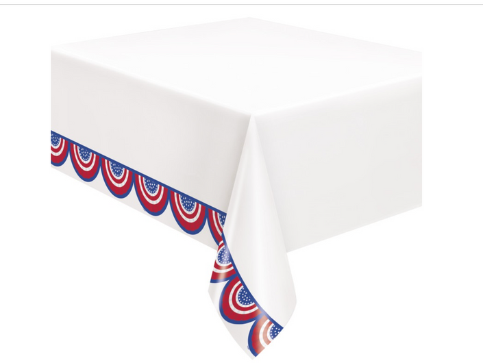 American Flag Patriotic Paper Table Cover 54