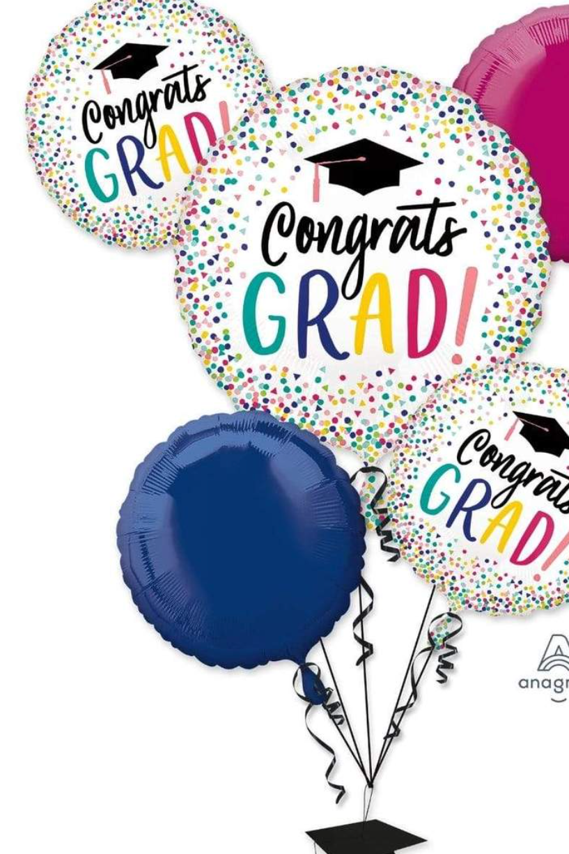 Congrats Foil Grad Graduation Balloon Bouquet – Goparty Decoration