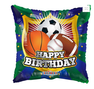Foil Happy Birthday Shield Sports 18″ Balloon