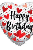 Happy Birthday Red Hearts 18″ Foil Balloon