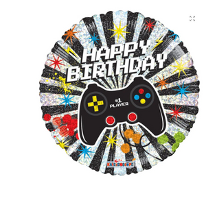 Birthday Gamer Holographic 18″ Foil Balloon