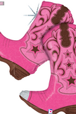 Pink Dancing Boots 36″ Foil Balloon Cowgirl