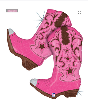 Pink Dancing Boots 36″ Foil Balloon Cowgirl