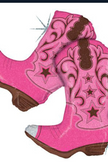 Pink Dancing Boots 36″ Foil Balloon Cowgirl