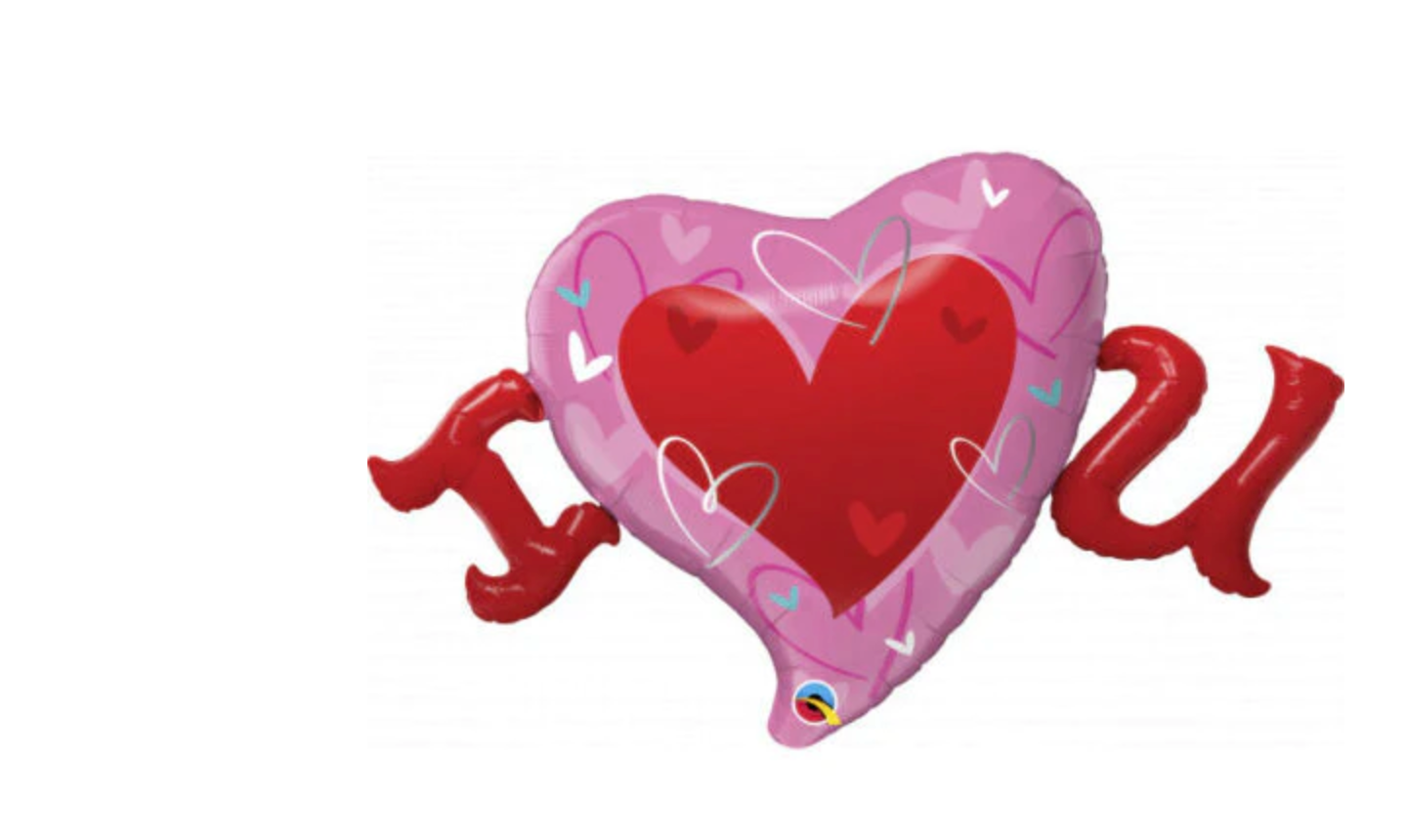 Foil Balloon Love You Red Heart 46inch