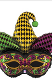 45 Inch Shape Jester Mask Foil Balloon Betallic 1ct