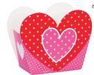 Polka Dot Heart Paper Favor Boxes - 4.5