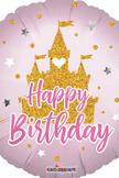 Happy Birthday Princess Castle Matte 18″ Balloon