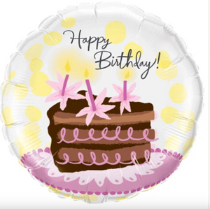18 Inch (46 cm) Foil Qualatex Happy Birthday Chocolate Cake Slice balloon
