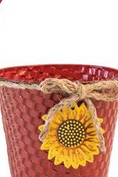 Red Basketweave Pail