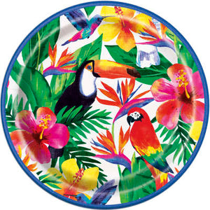 Palm Tropical Luau Dinner Plates (8 counts)
