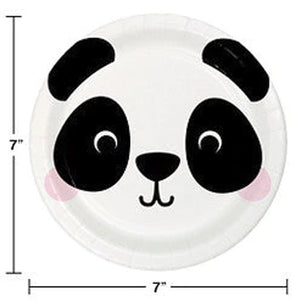 Animal Faces Lunch Plates Panda ( 8 counts)
