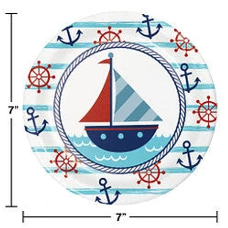 Ahoy Matei Nautical Baby 7" Lunch Plates