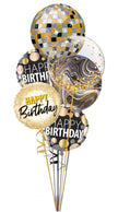 Confetti Disco Birthday Elegant Balloon Bouquet (6 Balloons)