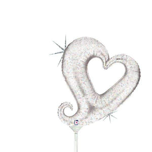 Silver Chain of Hearts 14″ Holographic Balloon (requires heat-sealing)