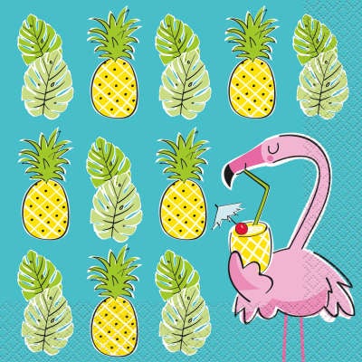 Summer Pineapple & Flamingo Lunch Napkins