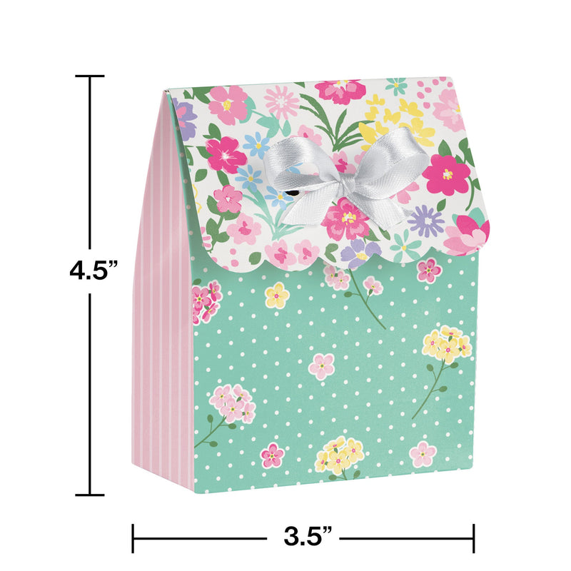 Floral Tea Party Favor Bag W/Ribbon