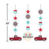 Vintage Red Truck Hanging Cutout