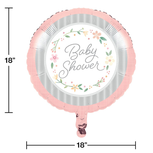 18" Farmhouse Floral Baby Shower Balloons