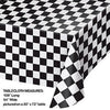 Black & White Checker Plastic Tablecover 54