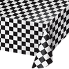 Black & White Checker Plastic Tablecover 54