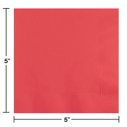 Beverage Napkins 2-Ply (50 counts) Coral