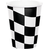 Black & White Checkers 9 oz Hot/Cold Cups ( 8 cups)