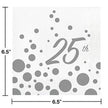Sparkle and Shine Silver  25th  Lunch Napkins (16 counts)