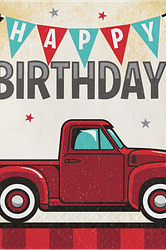 Vintage Red Truck Lunch Napkins HBD