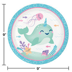Narwhale Party 9" Dinner Plates