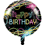 18" Birthday Glow Party Foil Neon Birthday (1 counts)