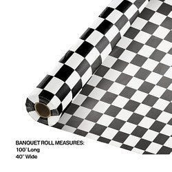 Black & White Checker Banquet Roll 100 ft