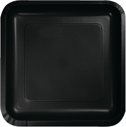 Black Velvet 7" Square Lunch Plates (18 Counts)