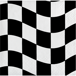 Black & White Checker Beverage Napkins