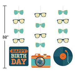 Hipster Birthday Hanging Cutouts
